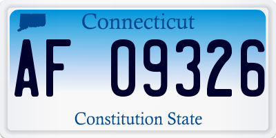 CT license plate AF09326