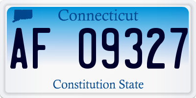 CT license plate AF09327