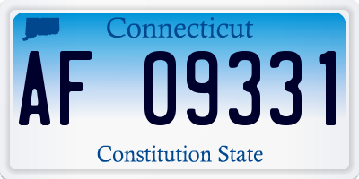 CT license plate AF09331