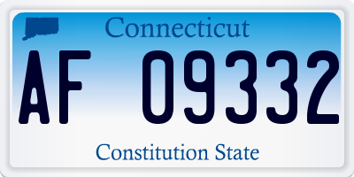 CT license plate AF09332
