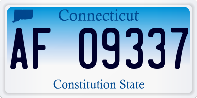CT license plate AF09337