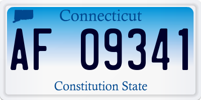 CT license plate AF09341