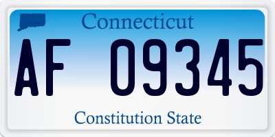 CT license plate AF09345
