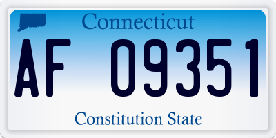 CT license plate AF09351