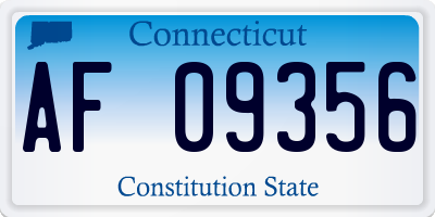 CT license plate AF09356