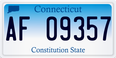 CT license plate AF09357