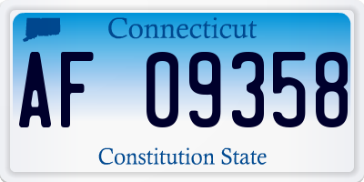 CT license plate AF09358