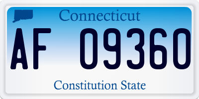 CT license plate AF09360