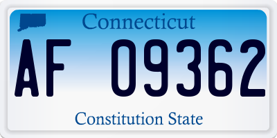 CT license plate AF09362