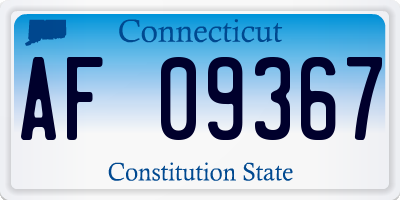 CT license plate AF09367