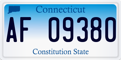 CT license plate AF09380