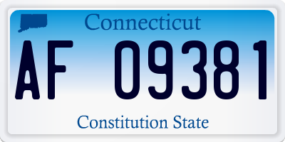 CT license plate AF09381