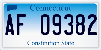 CT license plate AF09382