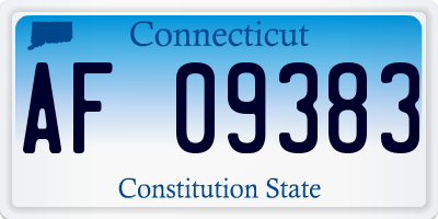 CT license plate AF09383