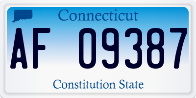 CT license plate AF09387