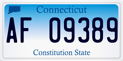 CT license plate AF09389