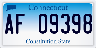 CT license plate AF09398