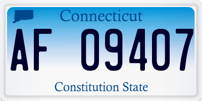 CT license plate AF09407