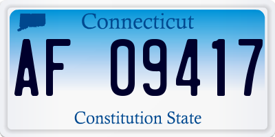 CT license plate AF09417