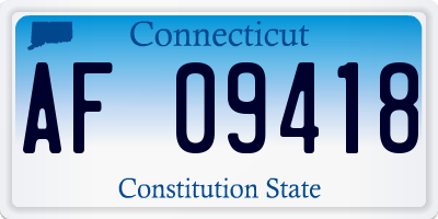 CT license plate AF09418