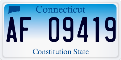 CT license plate AF09419
