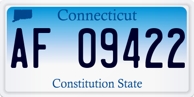 CT license plate AF09422