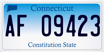 CT license plate AF09423