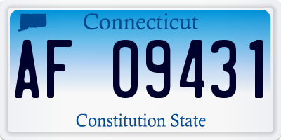 CT license plate AF09431