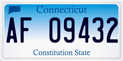 CT license plate AF09432