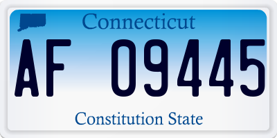 CT license plate AF09445
