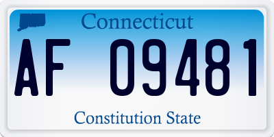 CT license plate AF09481
