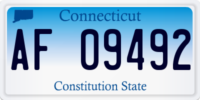 CT license plate AF09492