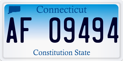 CT license plate AF09494