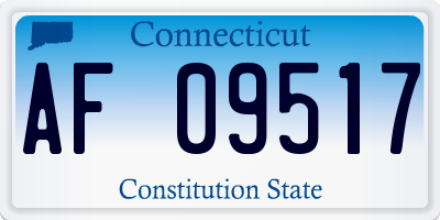 CT license plate AF09517