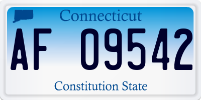 CT license plate AF09542