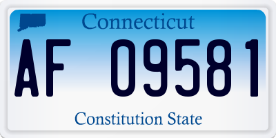 CT license plate AF09581
