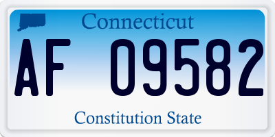 CT license plate AF09582