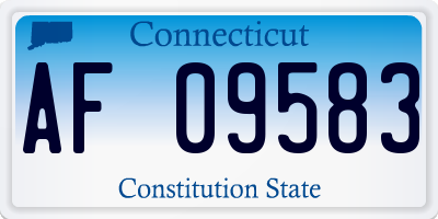 CT license plate AF09583