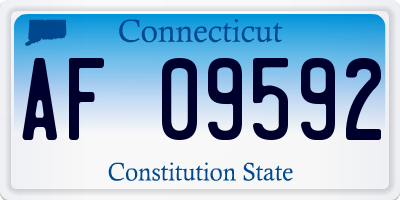 CT license plate AF09592