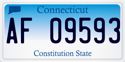 CT license plate AF09593