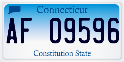 CT license plate AF09596