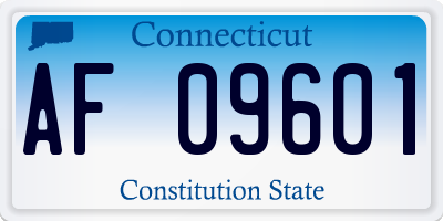 CT license plate AF09601