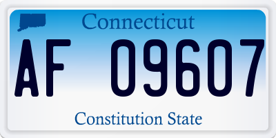CT license plate AF09607