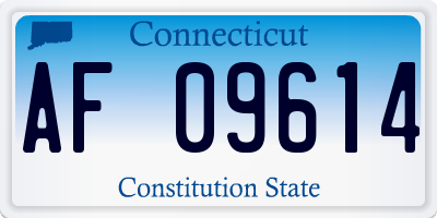 CT license plate AF09614