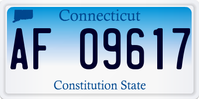 CT license plate AF09617