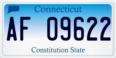 CT license plate AF09622