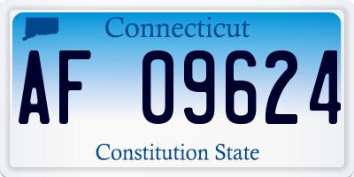CT license plate AF09624