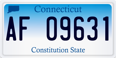 CT license plate AF09631
