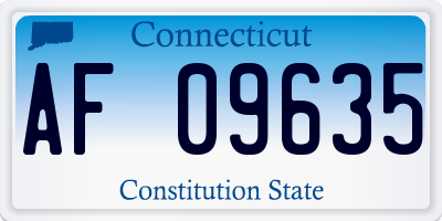 CT license plate AF09635