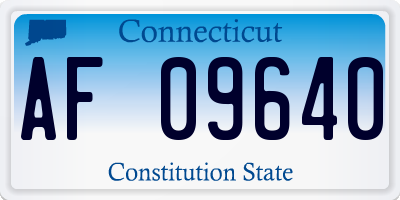 CT license plate AF09640